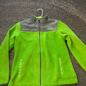 Girls Fila green fleece jacket. Size L (14)